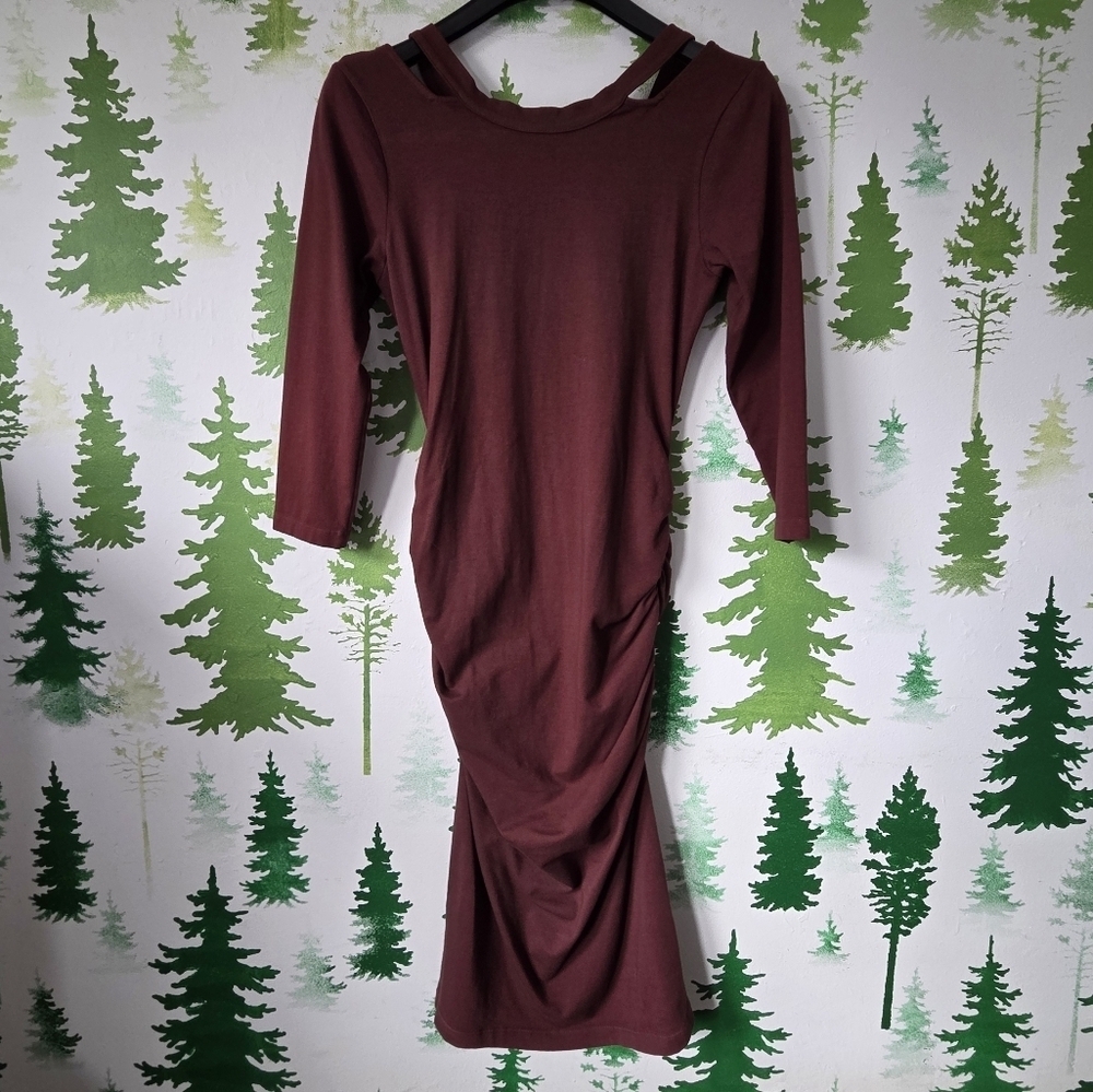 Michael Stars Stretch Bodycon Ruched Dress.